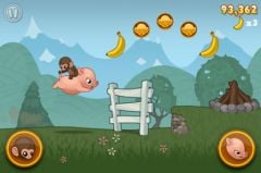 free iPhone app Baby Monkey (going backwards on a pig)