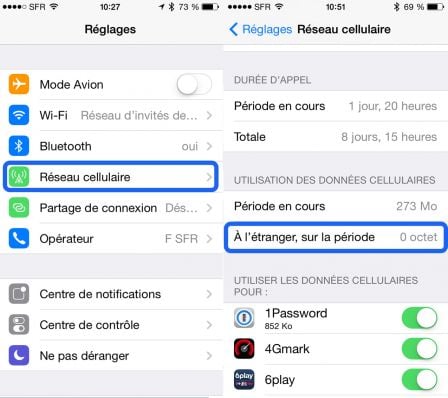 comment regler son iphone pour l'etranger