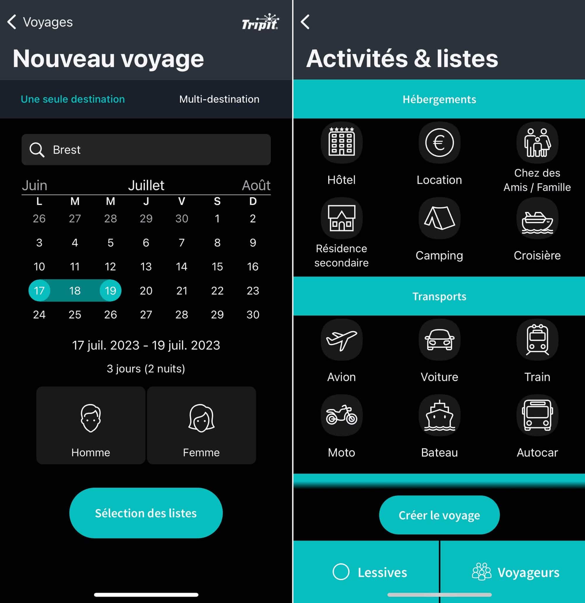 Packr nouveau voyage