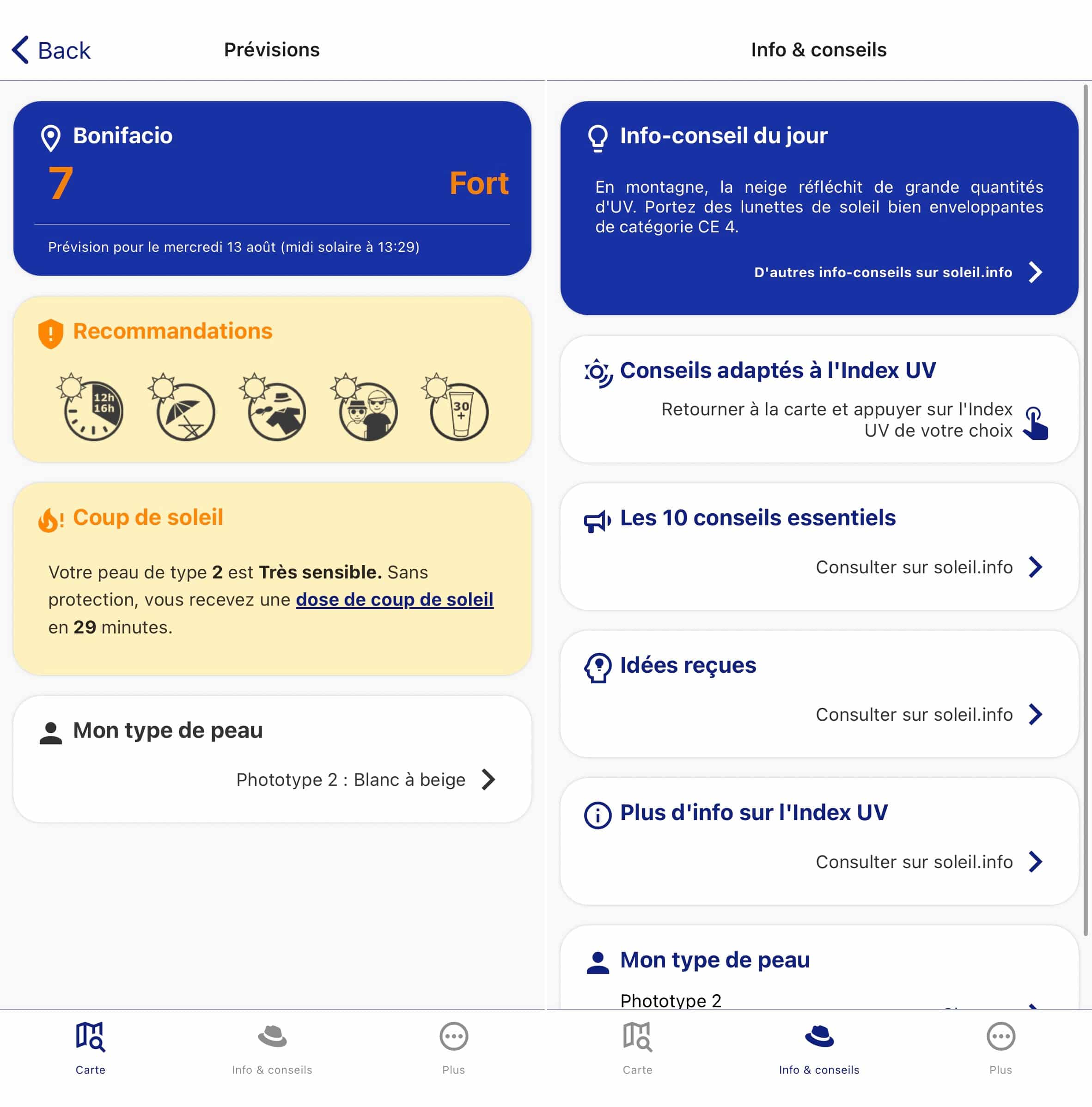 Météo UV conseils