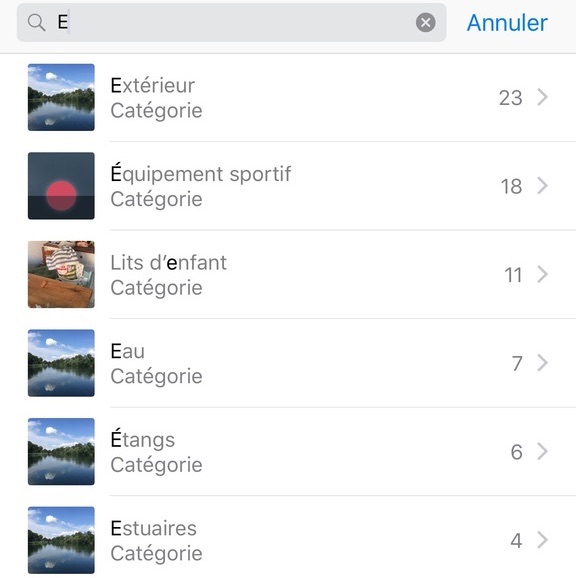 Astuce iOS recherche photos