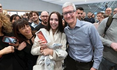 Tim Cook en Apple Store