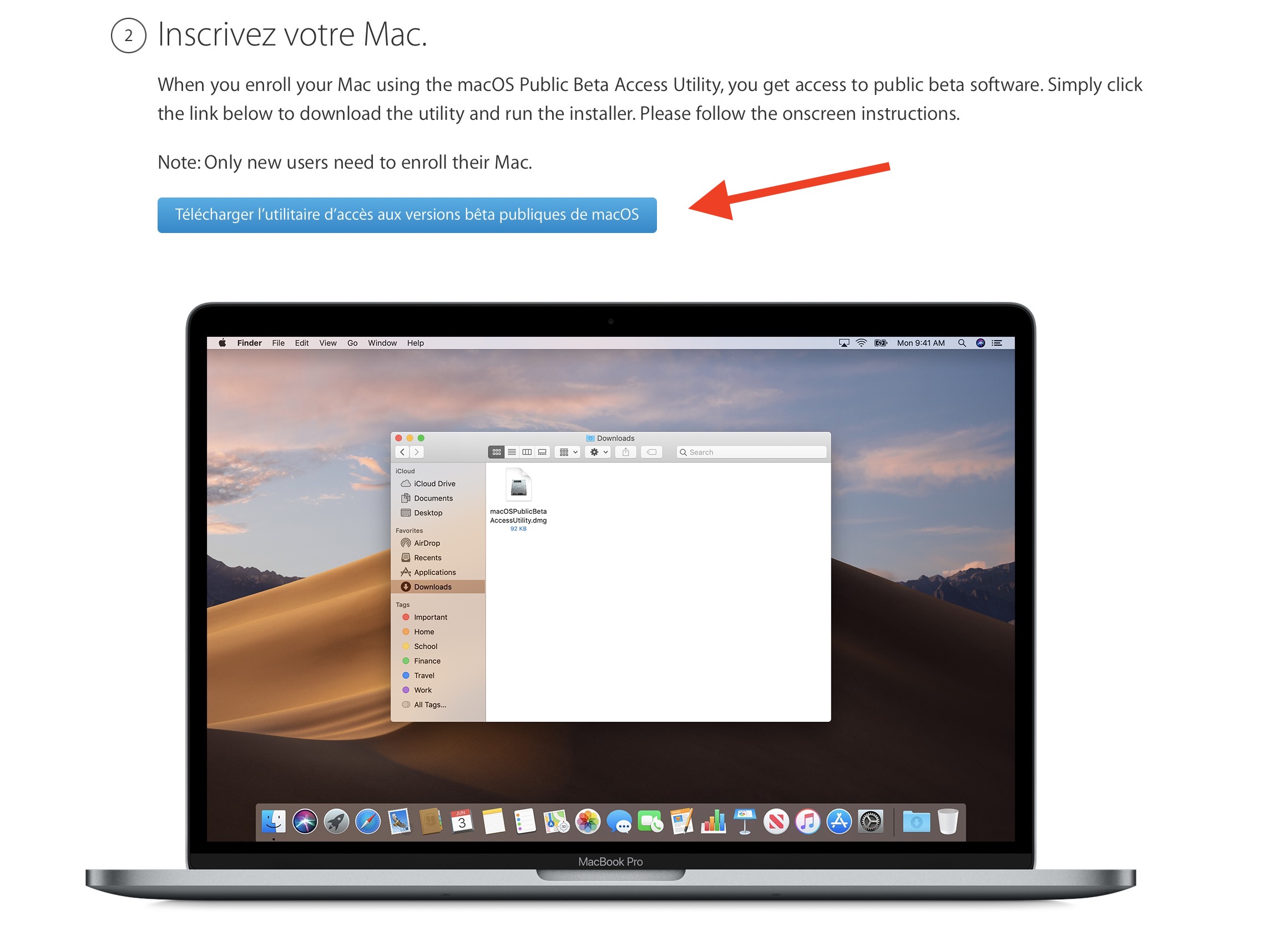 Inscription bêta-test