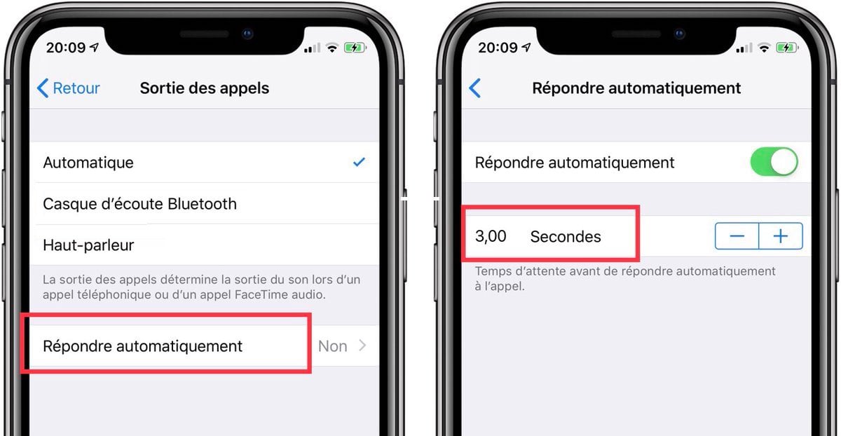 How to activate automatic answering of calls on iPhone?