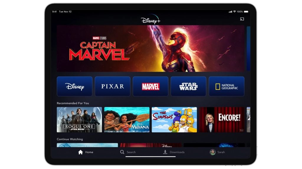 Disney+ iPad Pro