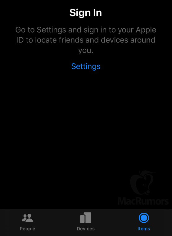 Find My Items iOS 13