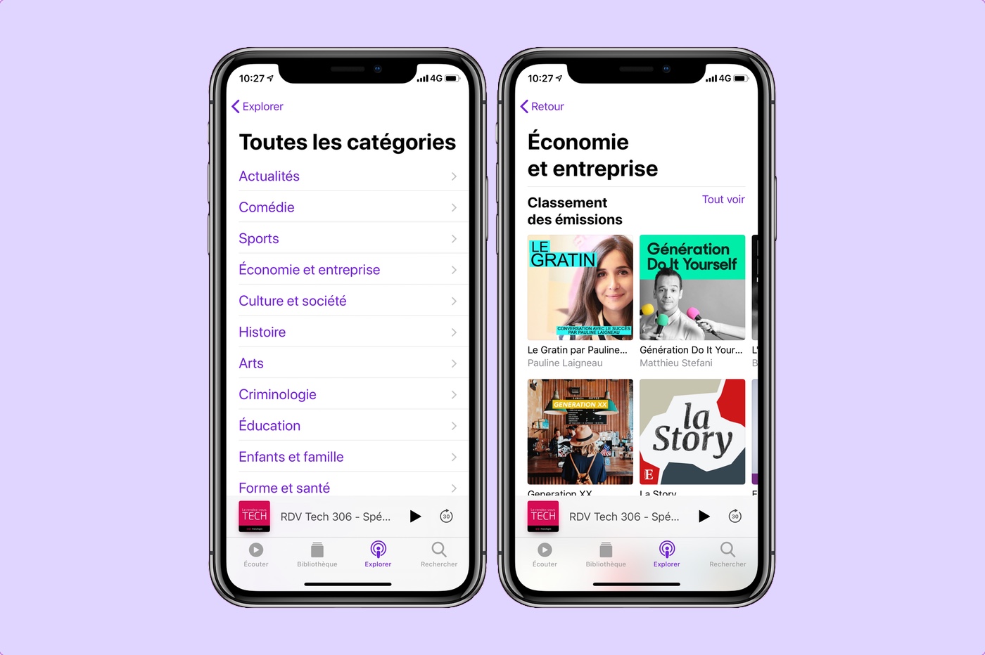 App Podcasts sur iPhone