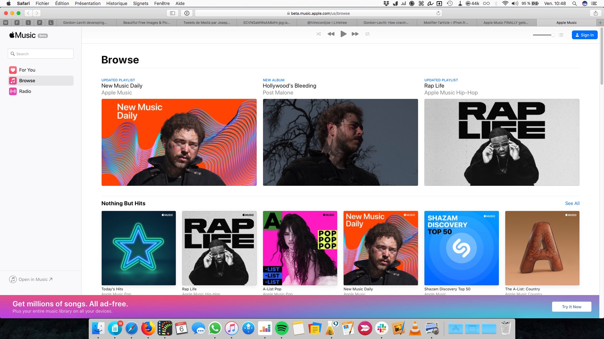 Apple Music interface web app