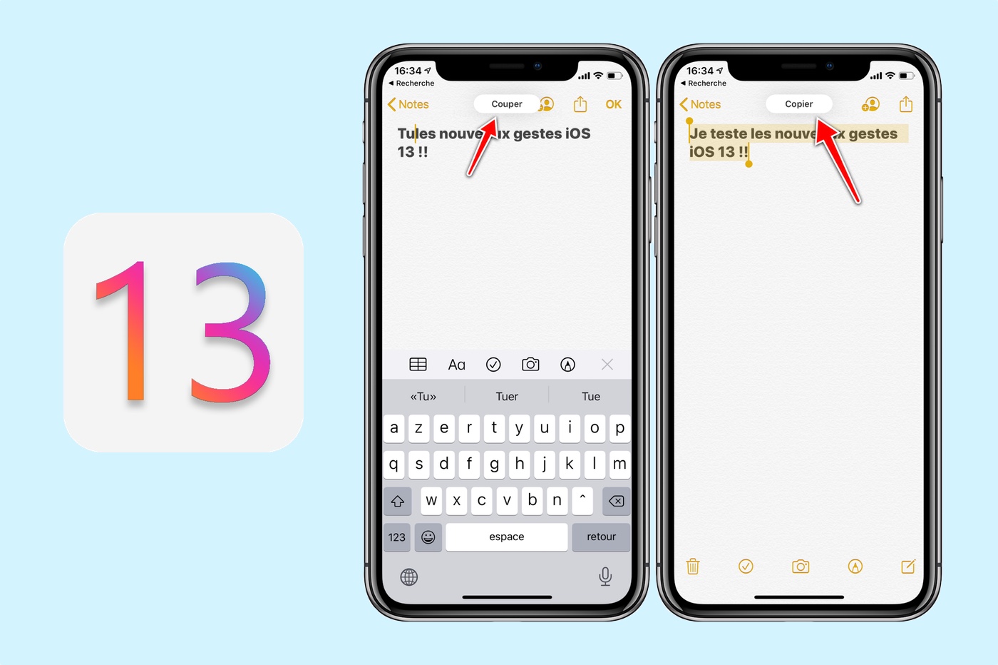 Nouveaux gestes iOS 13