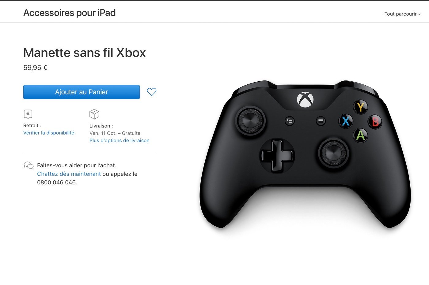 Manette Xbox sur Apple Store