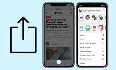 Menu de partage d'iOS 13
