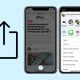 Menu de partage d'iOS 13