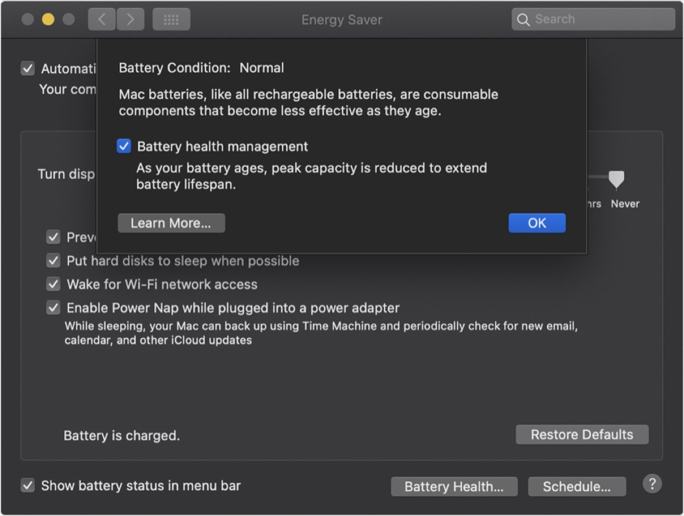 outil gestion batterie macOS 10.15.5