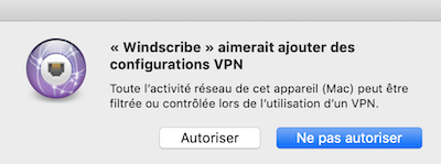 Configuration VPN Windscribe