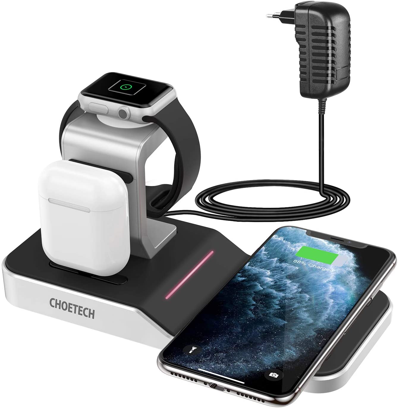 Chargeur sans fil induction Qi iPhone 11 Apple Watch AirPods