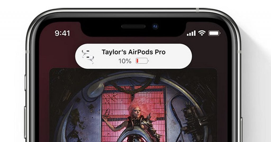 AirPods notification batterie