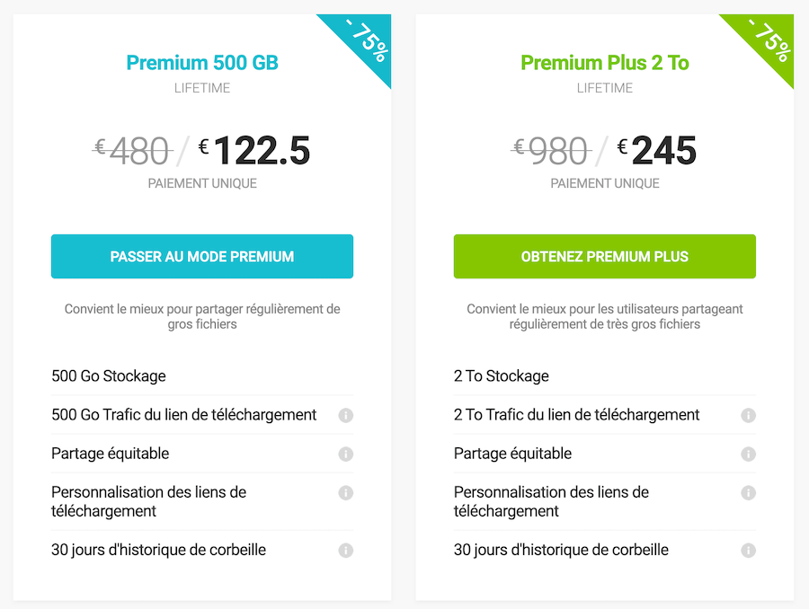 Tarifs pCloud Lifetime