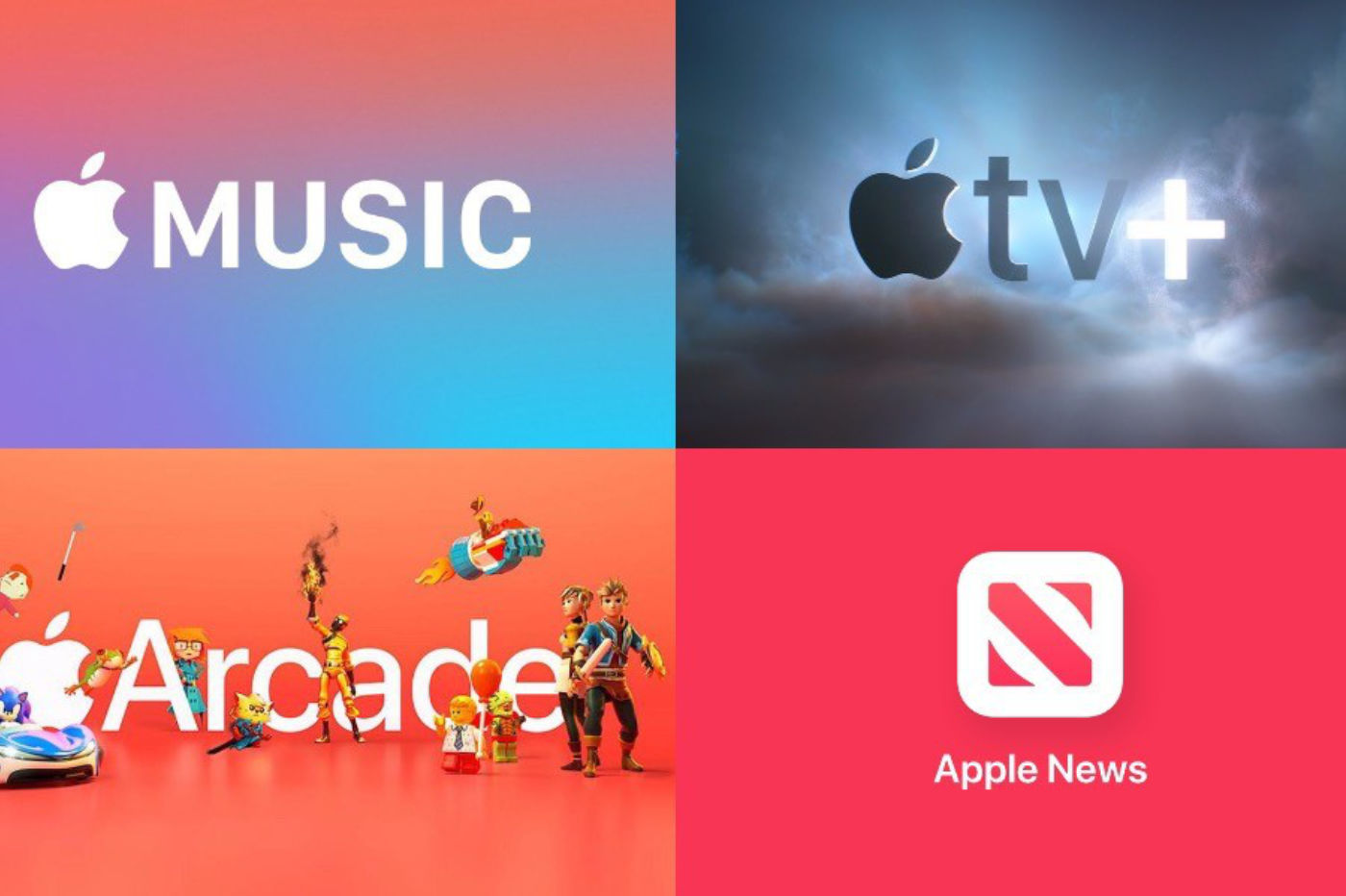 Les services Apple, Apple Music, Arcade, News et TV+