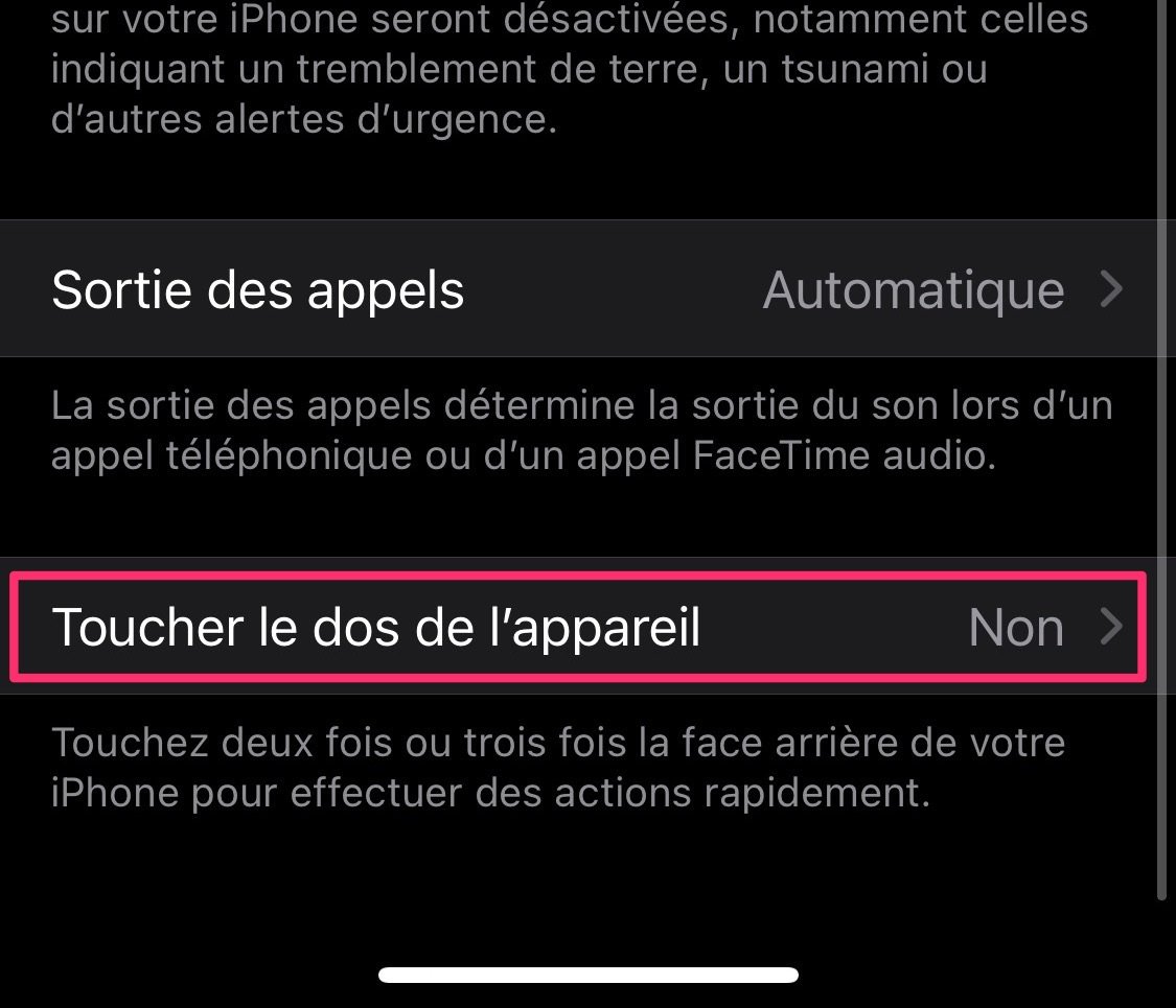 Tutorial touch the back of the device on iPhone