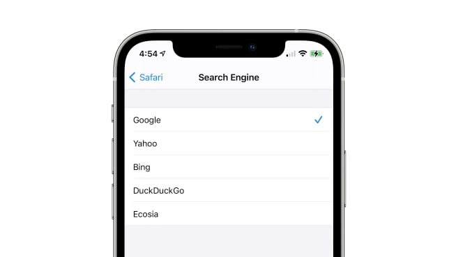 Ecosia dans Safari iOS 14.3