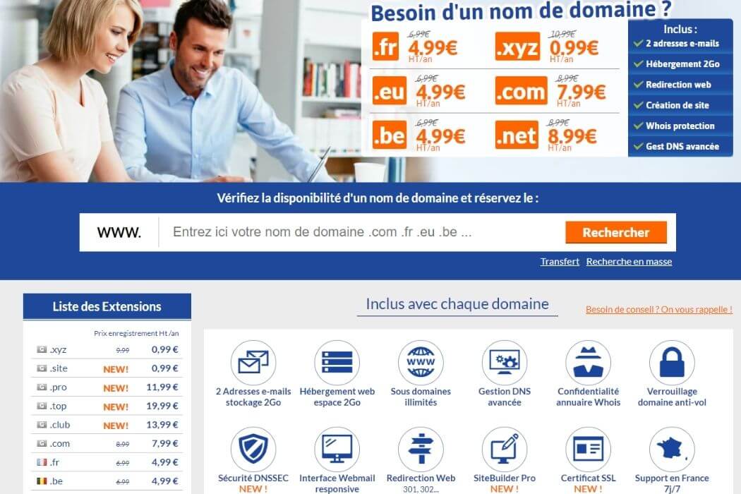 Achat de noms de domaine avec LWS