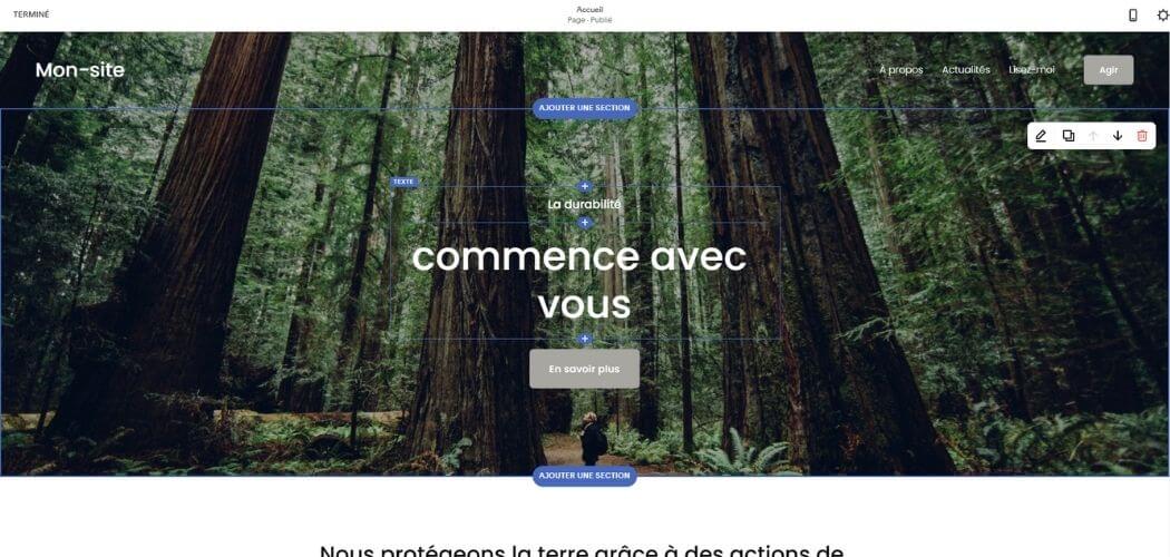 Édition de contenu Squarespace