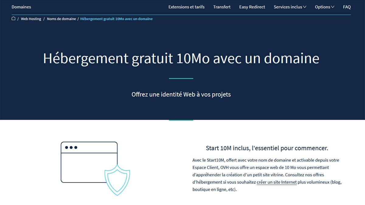 Hébergeur web gratuit OVH