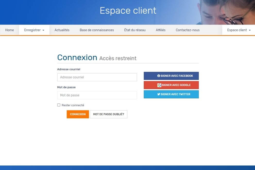 Identification espace client Ex2
