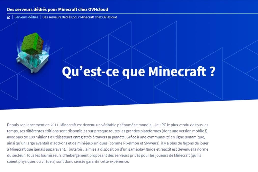 OVH pour Minecraft