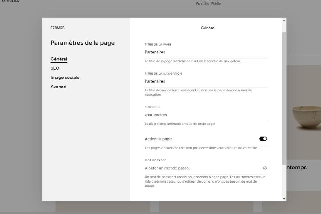 SEO pages Squarespace