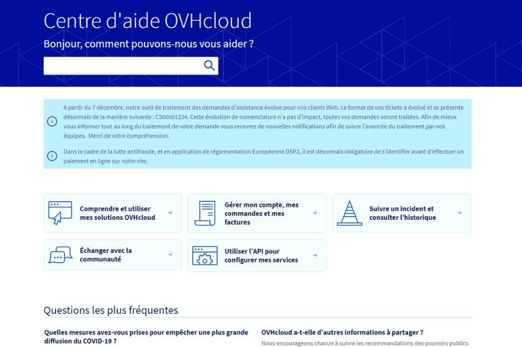 Support client OVH