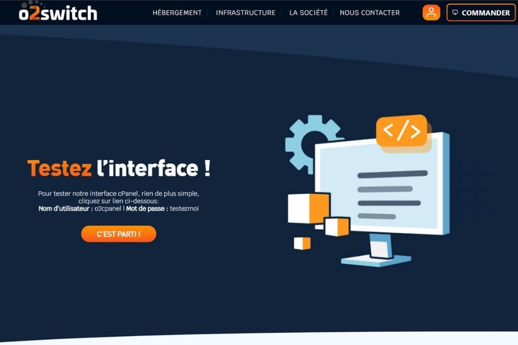 Test interface o2switch