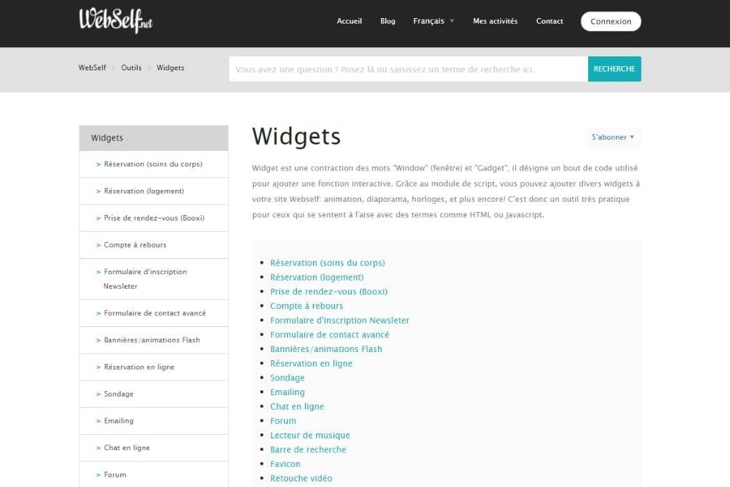 Widgets WebSelf