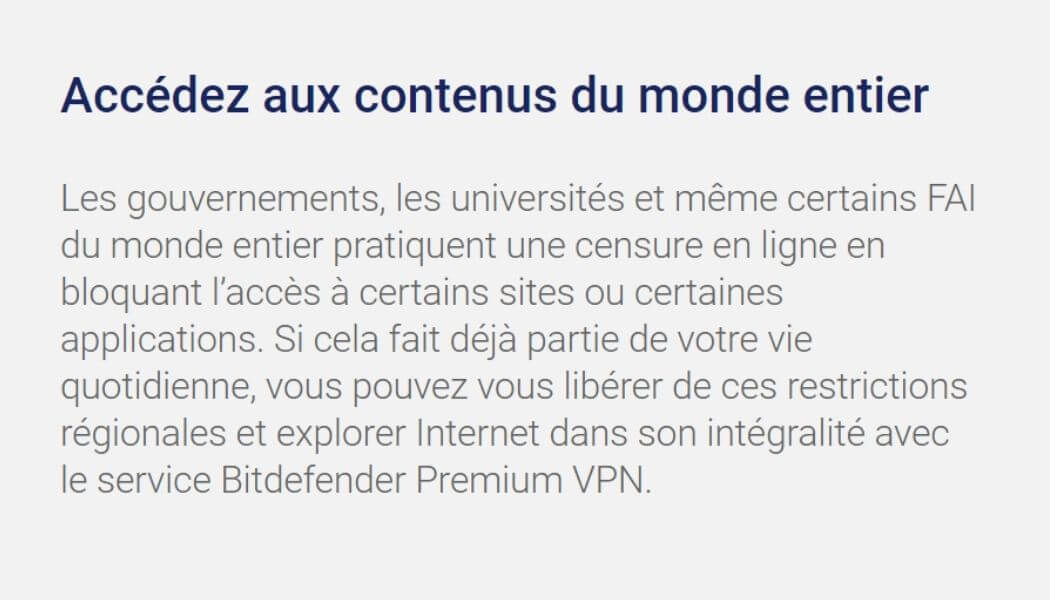 Contournement des géo-blocages avec Bitdefender VPN
