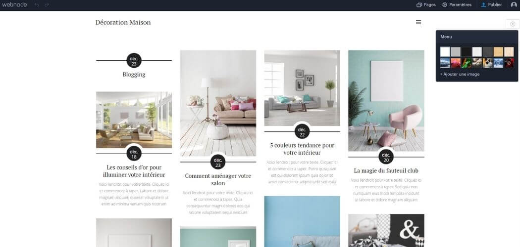 Edition site Webnode