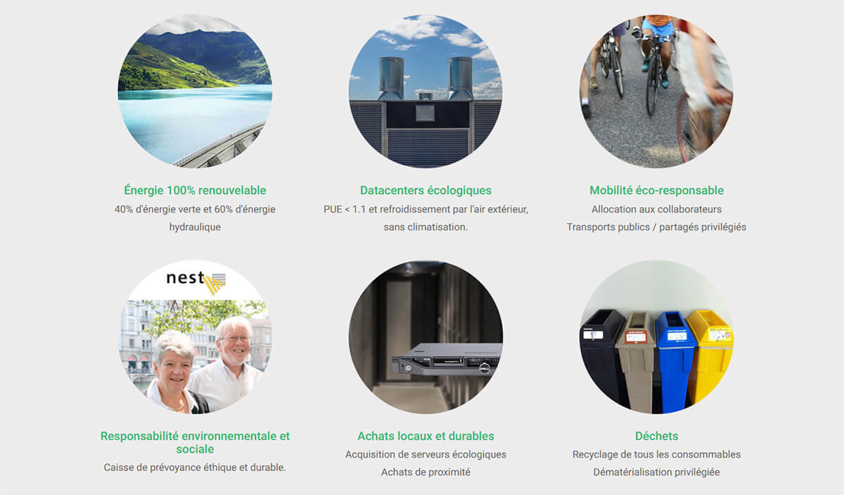 Engagements écologiques hébergeur Infomaniak