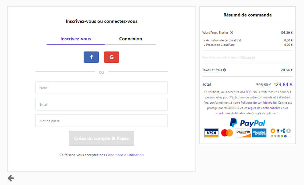 Inscription Hostinger Hébergement WordPress