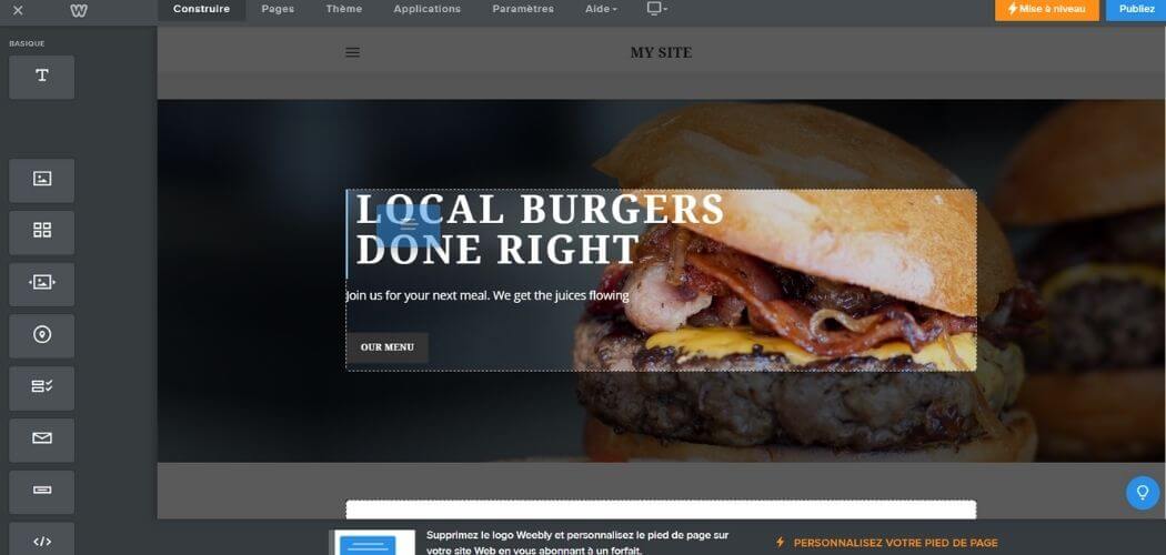 Interface Weebly