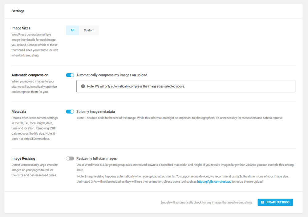 Optimisation images WP Smush