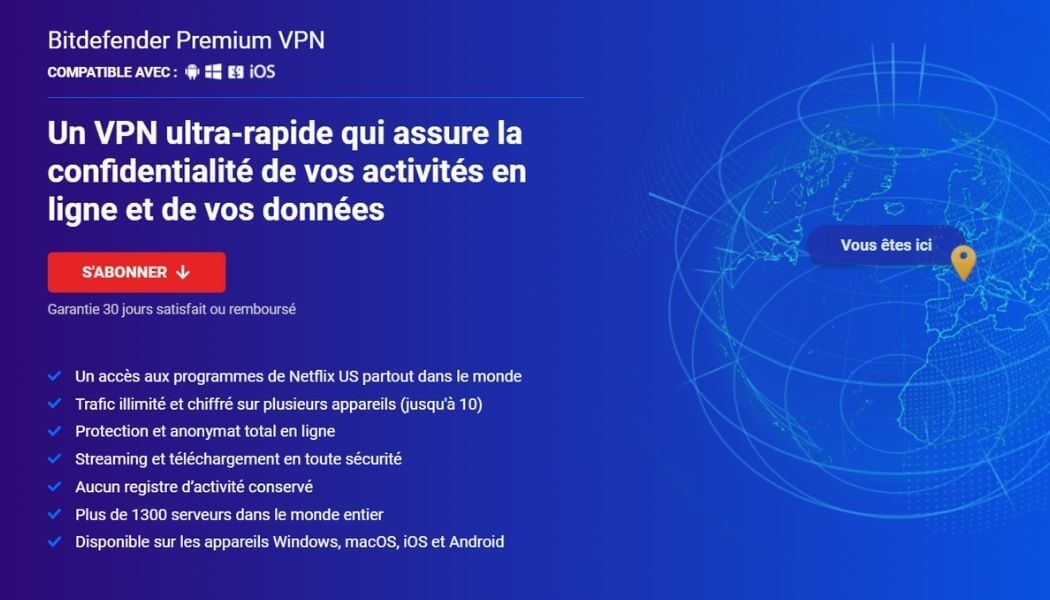 Page officielle Bitdefender VPN