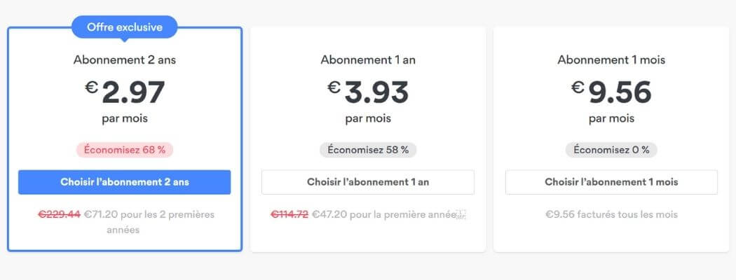Tarifs NordVPN