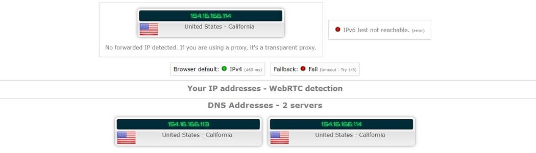 Test d'adresse IP avec ExpressVPN