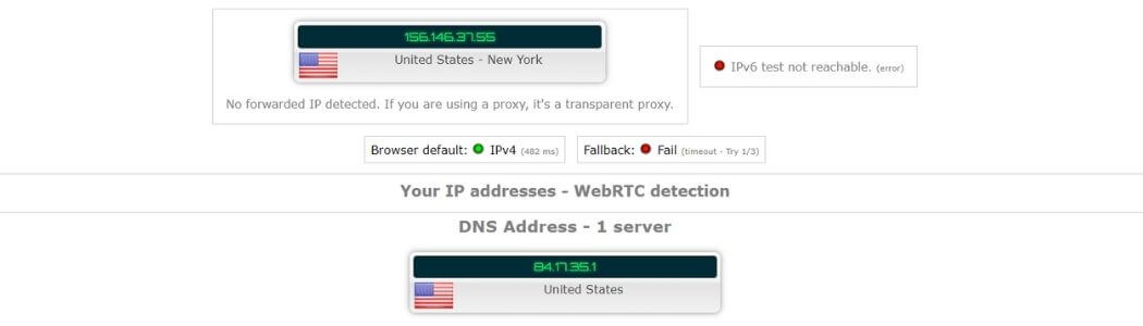 Test d'adresse IP avec CyberGhost