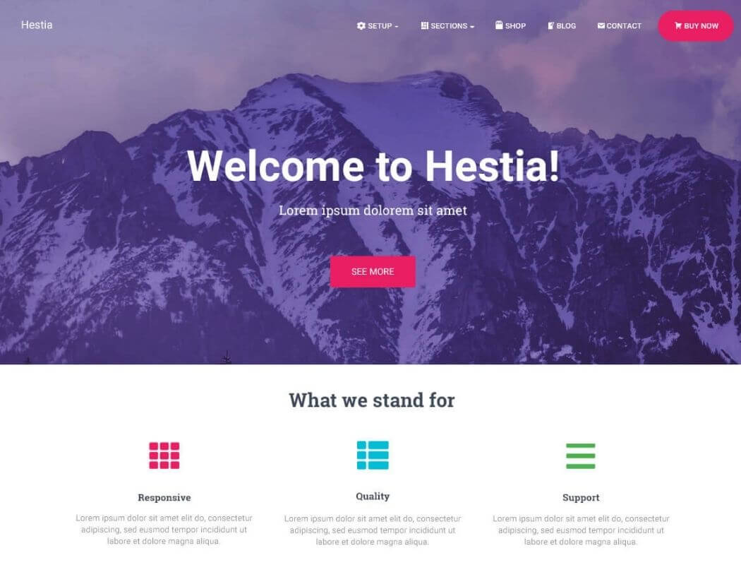 Thème WordPress gratuit Hestia