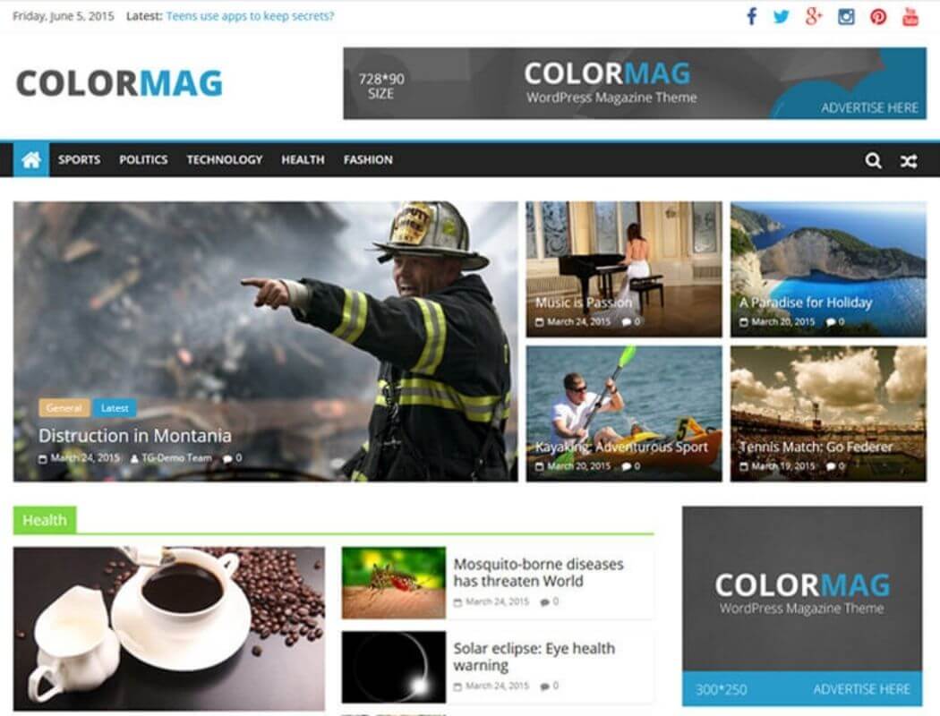 Thème gratuit ColorMag pour WordPress