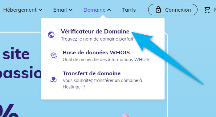 Vérificateur de nom de domaine Hostinger