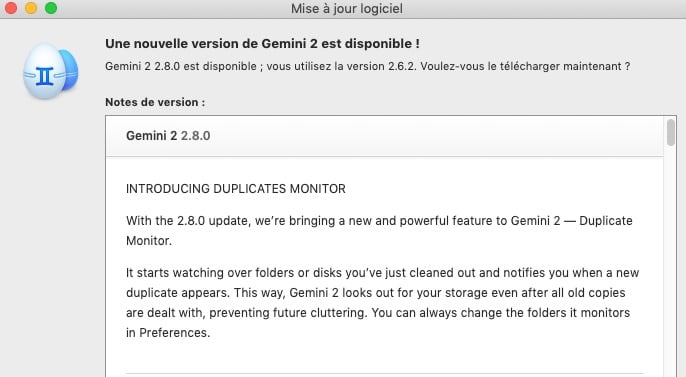 App macOS Gemini MacPaw nouvelle version 2.2