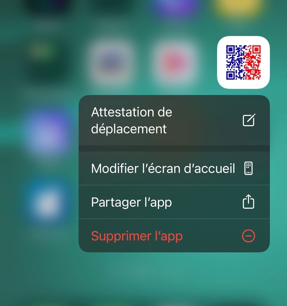 Raccourci app iOS TousAntiCovid