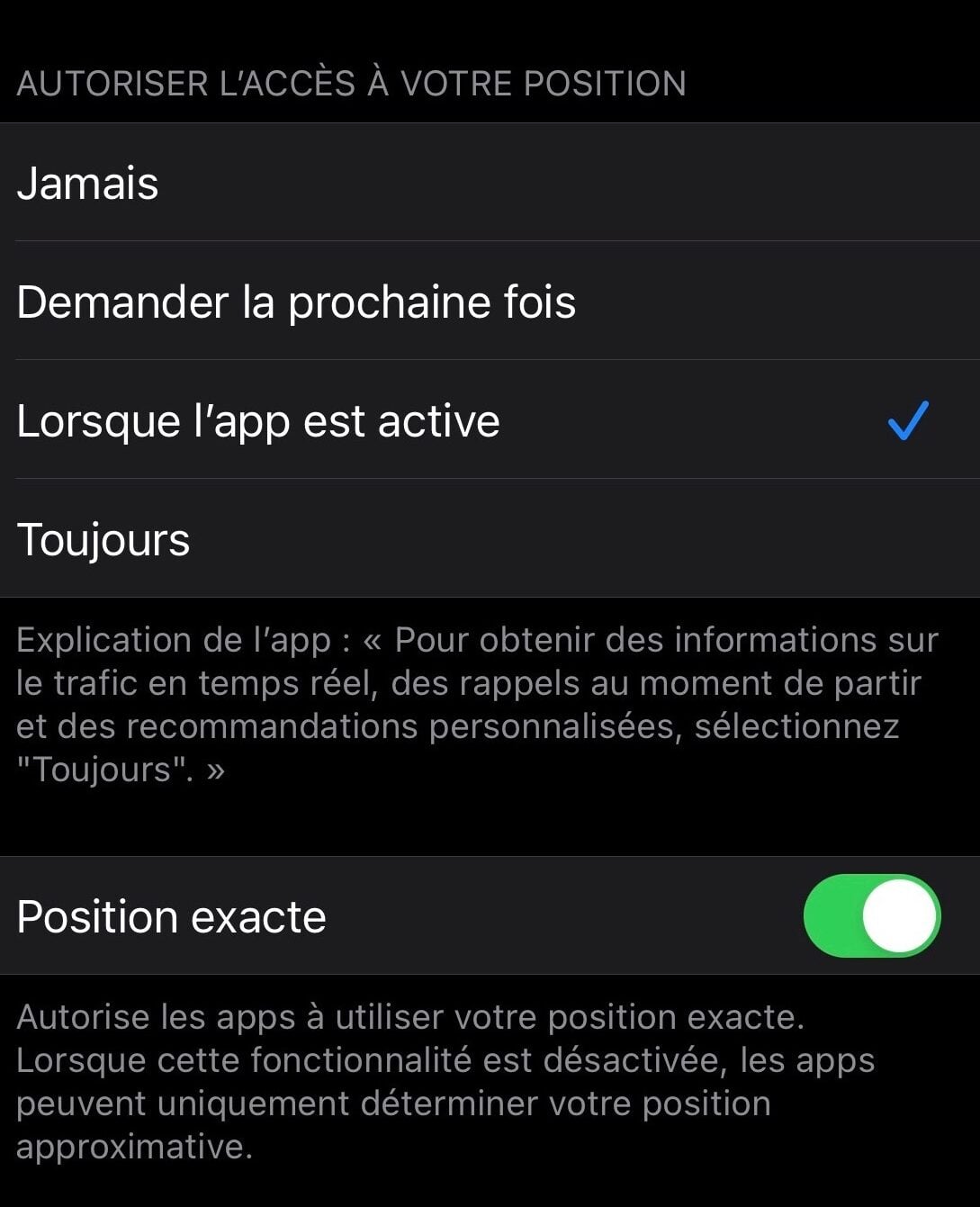 iOS position approximative