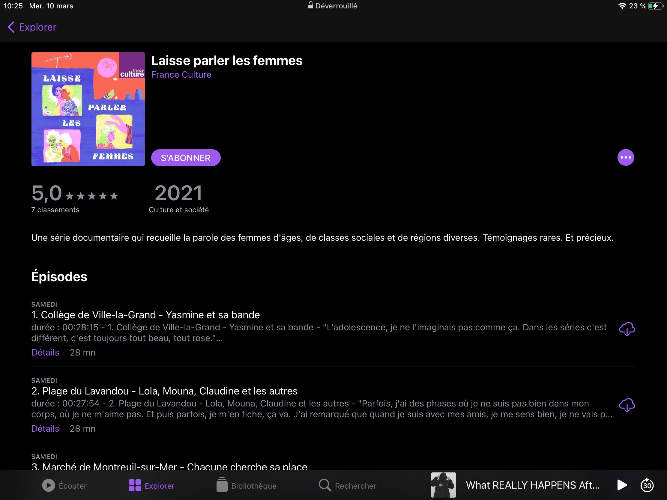 iPad Apple Podcasts sous iOS 14.4